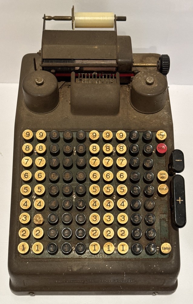 Burroughs Adding Machine Class 9 Portable Calculator 1920’s Vintage Read