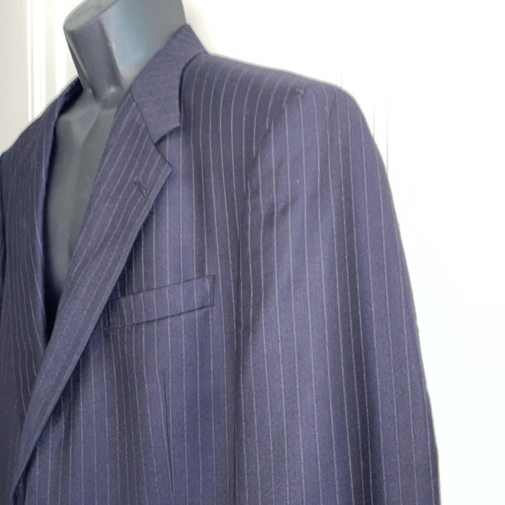 Daniel Cremiuex Collection black pin striped wool jacket/blazer