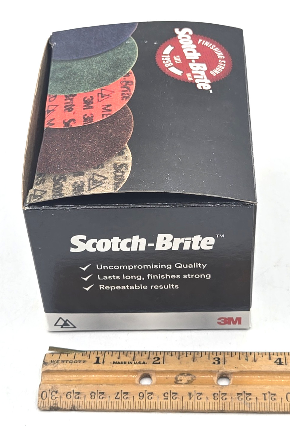 50/Box 3M 1” Scotch-Brite ROLOC 89321 Medium Red Precision Conditioning Disc