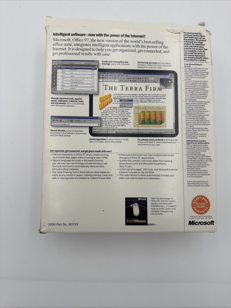 Microsoft Office 97 Standard Edition Complete Big Box CD-ROM Windows 95 NT