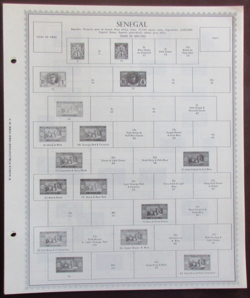 Senegal : Clean Set of Unused Minkus Supreme Global Pages to 1970