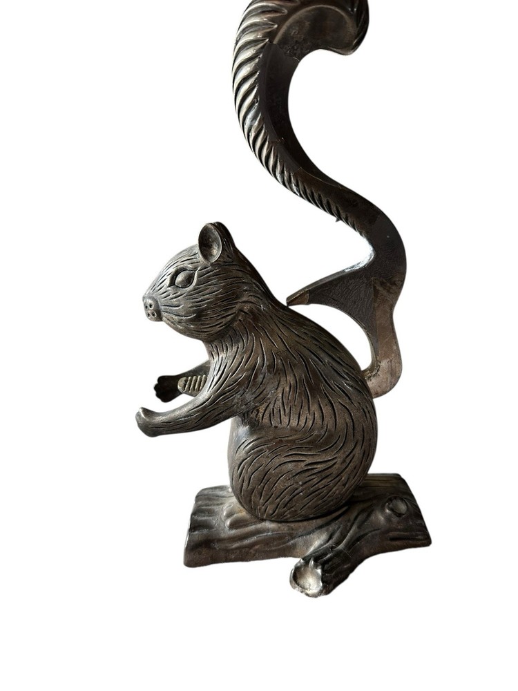 Godinger Silver Art Co Squirrel Figural Nut Cracker Silver-Plated Fall Decor