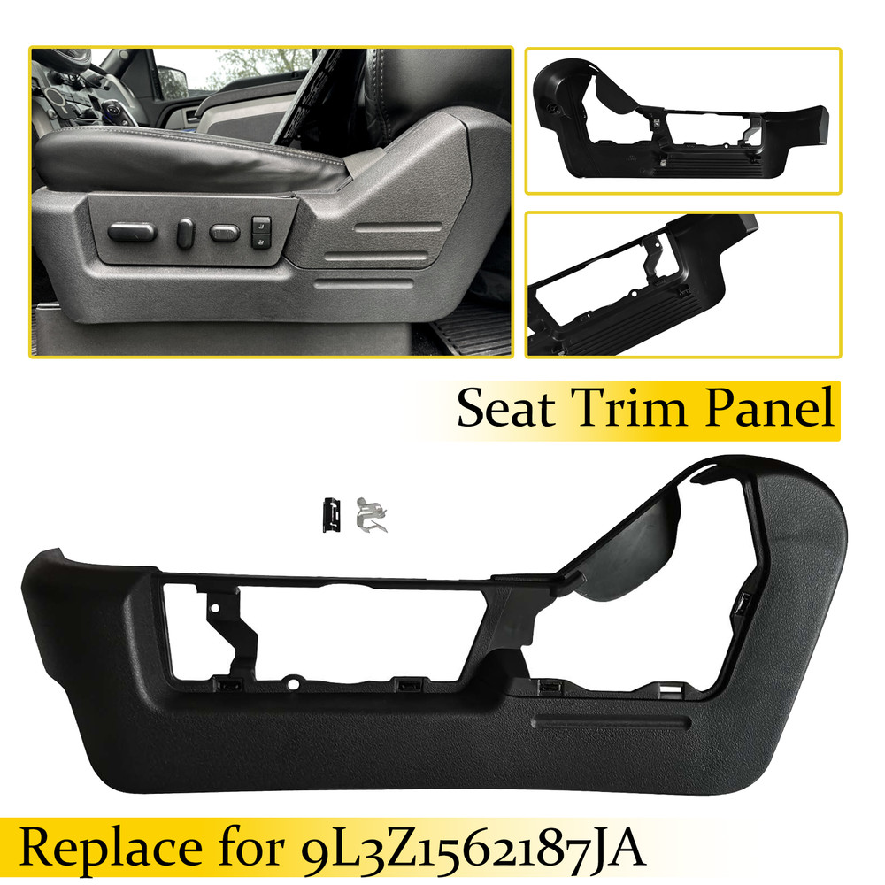 For 2009-2014 Ford F150 Driver Left Seat Cover Bezel Panel Trim Black Plastic