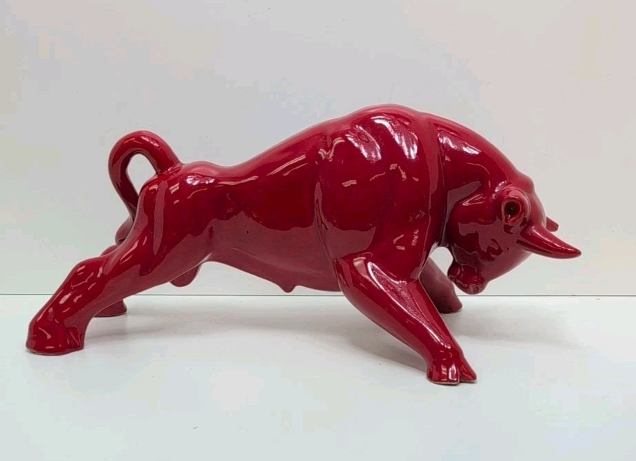 Toro Royal Haeger Red Ceramic Bull Sculpture MCM Eric Olsen  FREE SHIPPING!