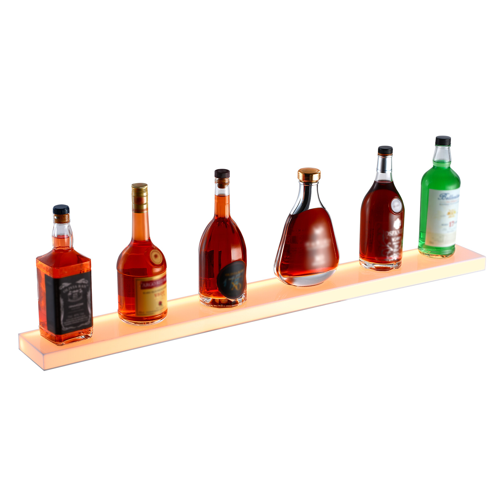 VEVOR Wall Mounted LED Lighted Liquor Bottle Display Home Bar Shelf 40" 1-Step