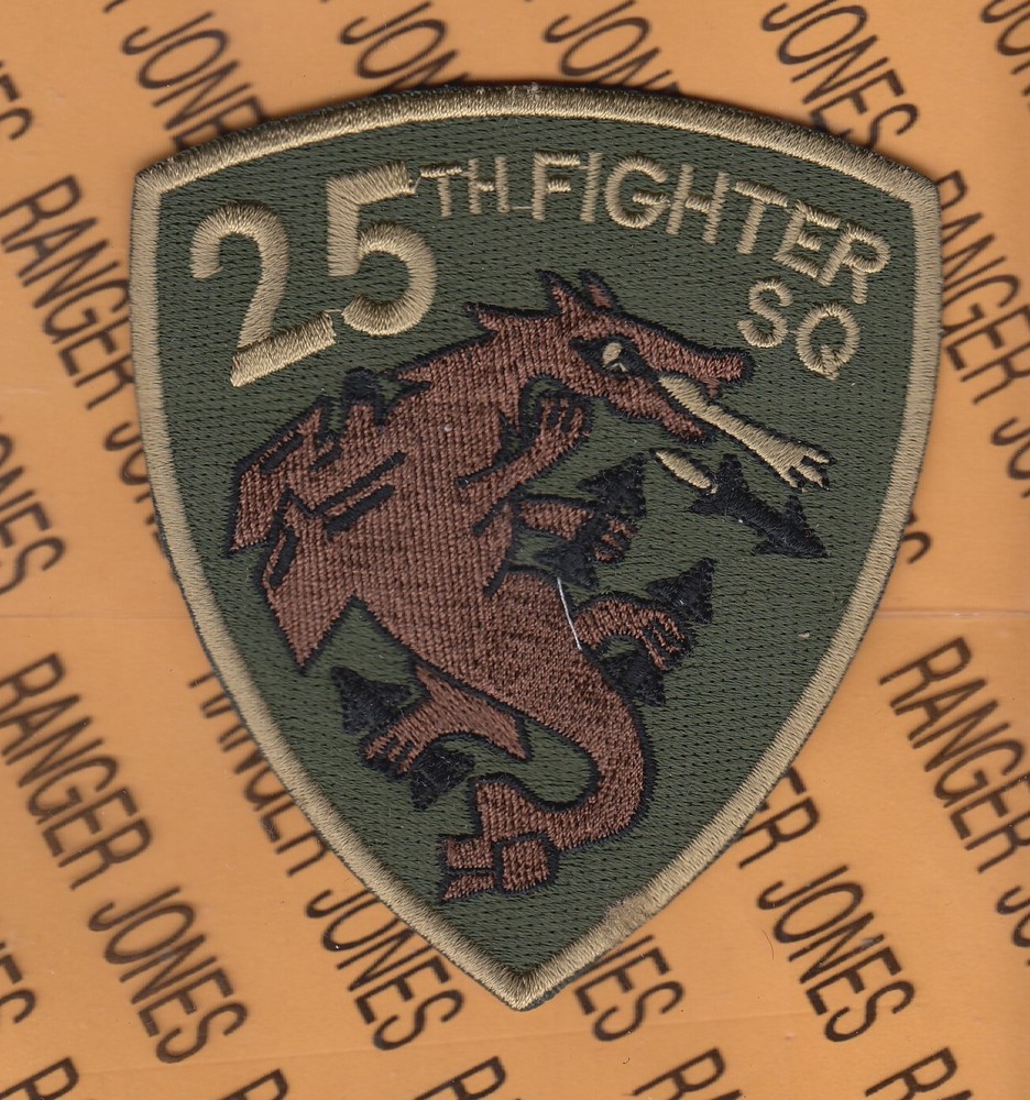 USAF Air Force 25th Fighter Sq FS Draggin 4" OCP NO HOOK patch c/e