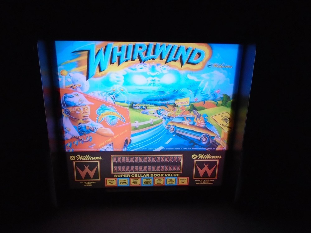 Williams Whirlwind Pinball Head LED Display light box
