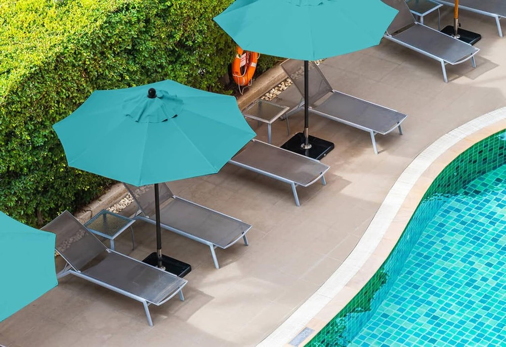 MASTERCANOPY Patio Umbrella 9 ft Replacement Canopy for 8 9, Turquoise