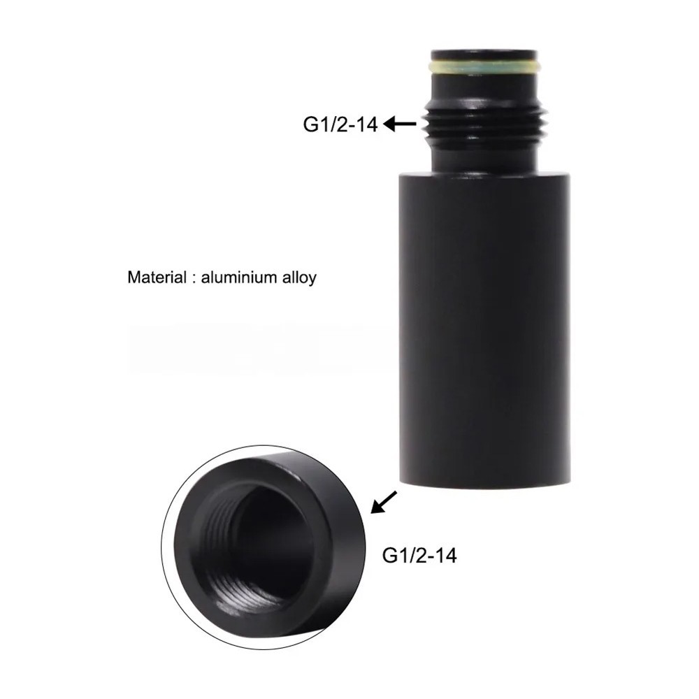 70mm Long Internal,External Thread G1/2-14 Air Inflatable Carbon Dioxide Adapter