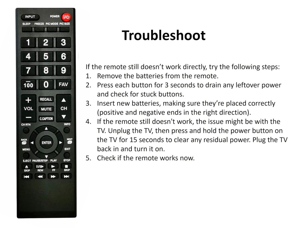 Universal Remote Control for Toshiba TV, Replacement All LCD LED...