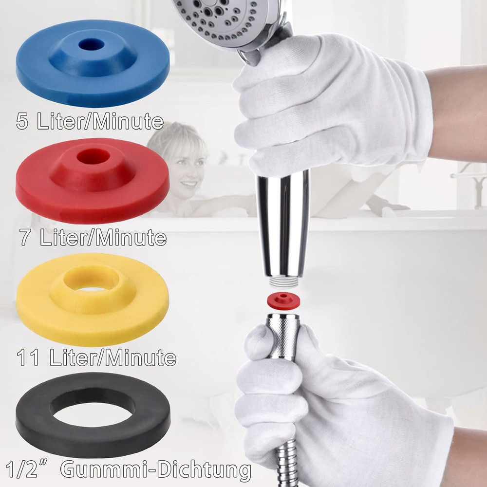 8 Pcs Shower Flow Reducer Limiter Set Water Flow Restrictor in 4 Specifications