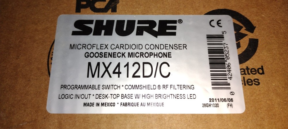 Shure MX412D/C 12" Microflex Gooseneck Desktop Microphone NIB