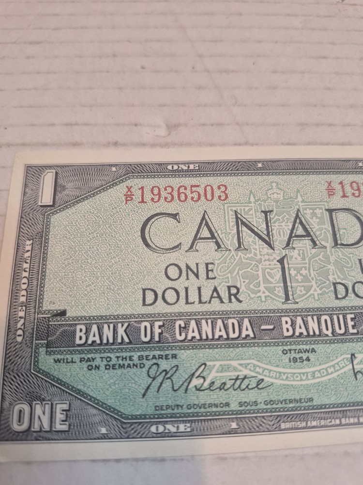 Canada 1 Dollar 1954 Coyne Tower Banknote CRISP!!!!