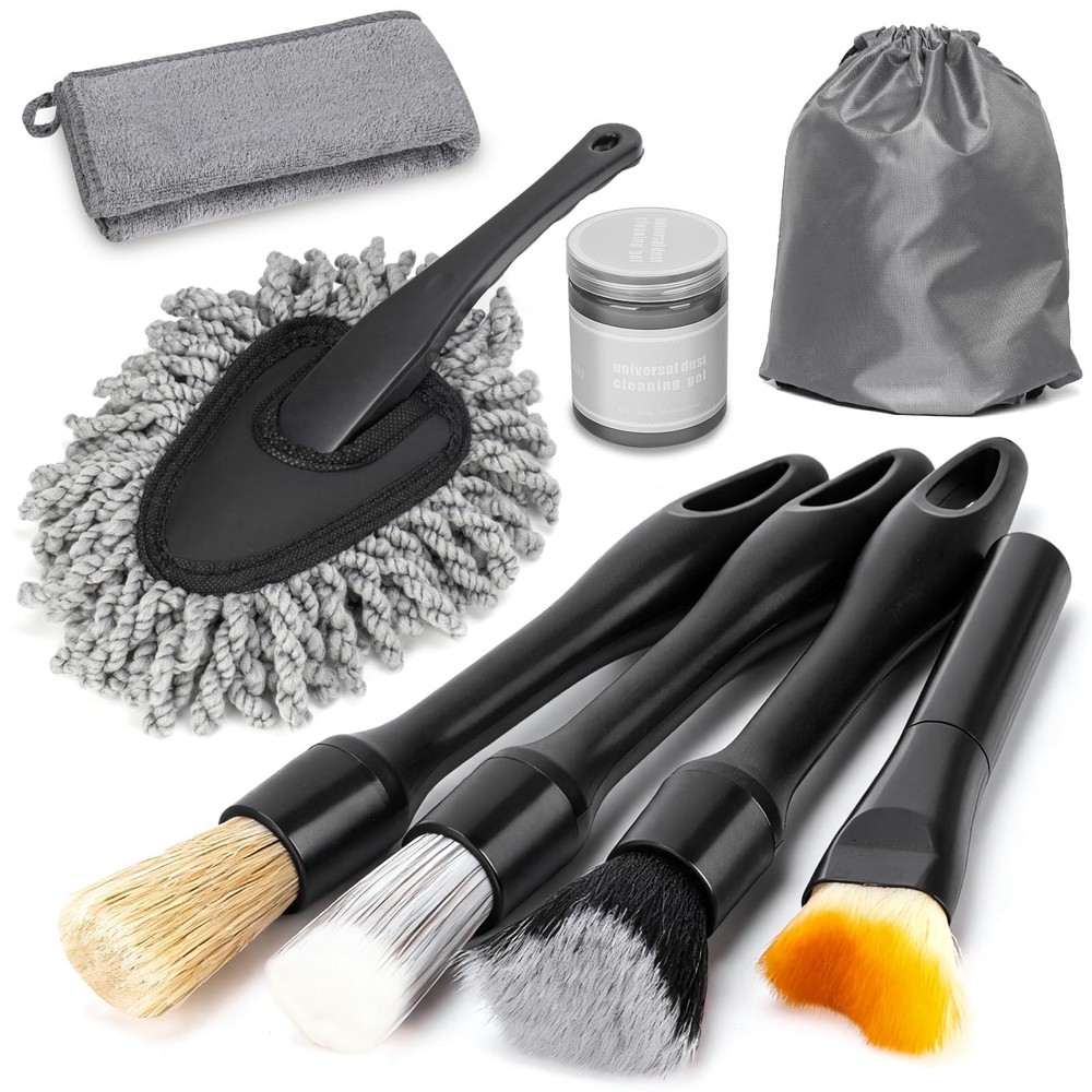 Viewmax 8PCS Car Detailing Brush Set, Interior Cleaning Kit with
