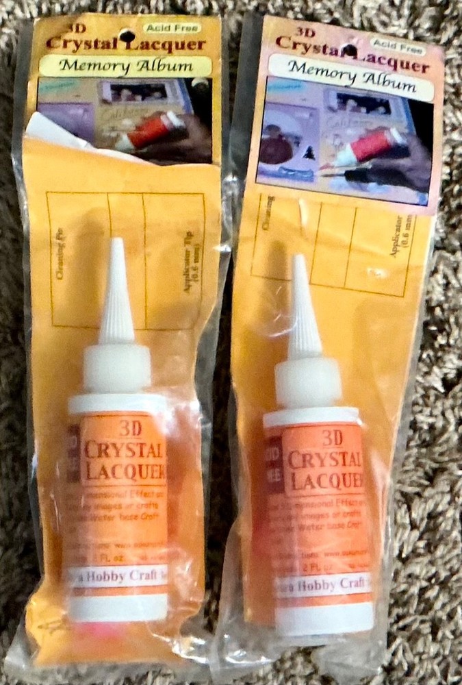 2 NEW Sakura 3D Crystal Lacquer Acid Free 2 Oz. Ea.