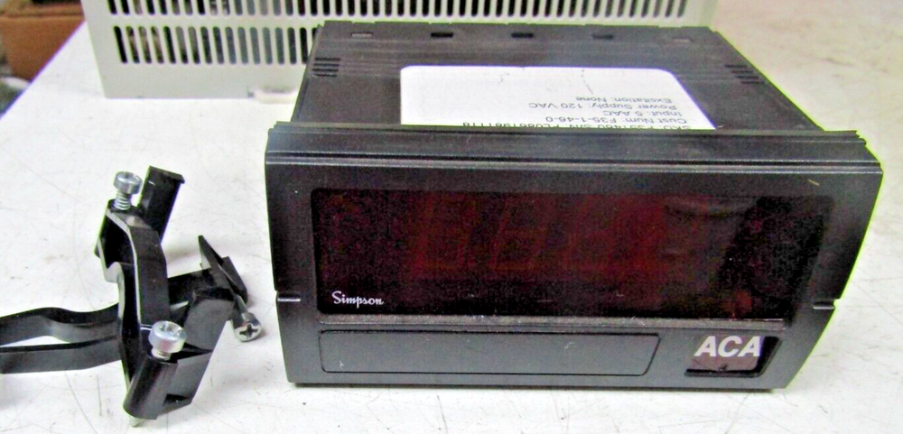 🔥SIMPSON F351460 PANEL METER DISPLAY ACA 120 VAC W/MOUNTING CLIPS