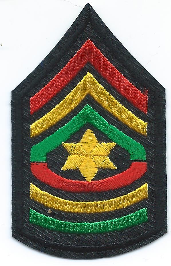 Rasta Army Sergeant Major Embroidered Patch Iron-on