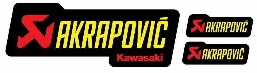 3 AKRAPOVIC KA Racing Heat Resistant Yellow Stickers