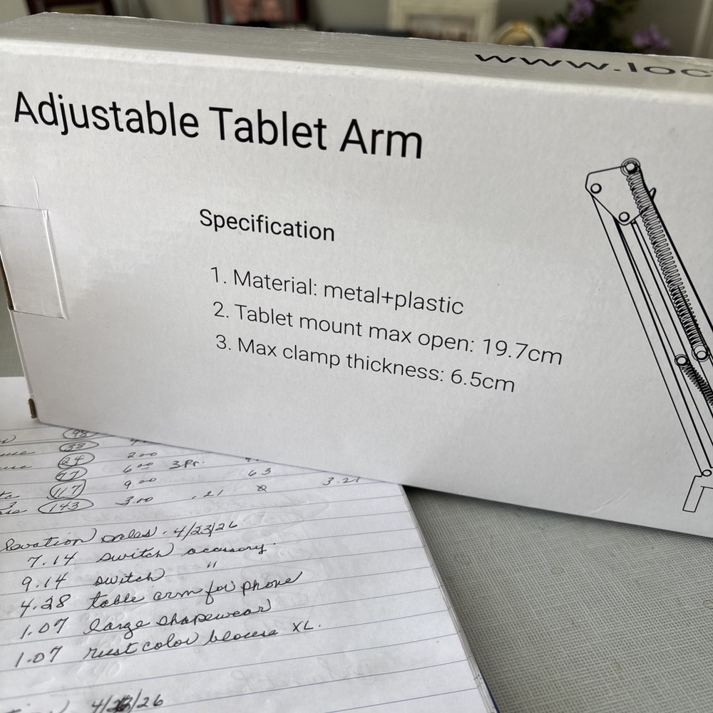 Adjustable Long Arm Clamp Desktop Tablet Stand with 360 Rotation