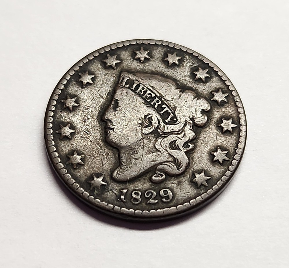 1829 Large Cent – Nice Original Medium Brown VG/F