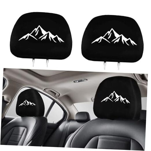 2 Pack Headrest Covers Compatible with Mountain Range Mountain Black-Mountain