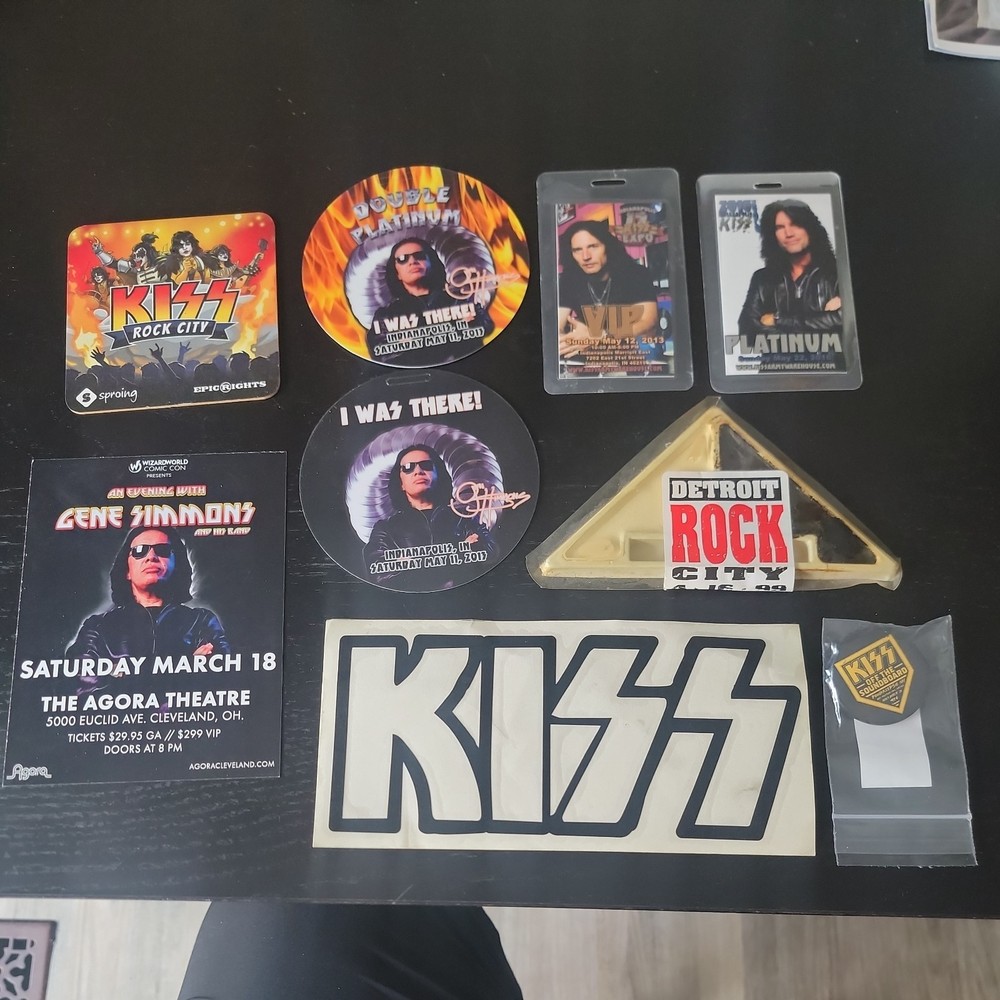 Lot Of 9 Vintage items  convention passes, ots pin, decal, promo make up kit etc