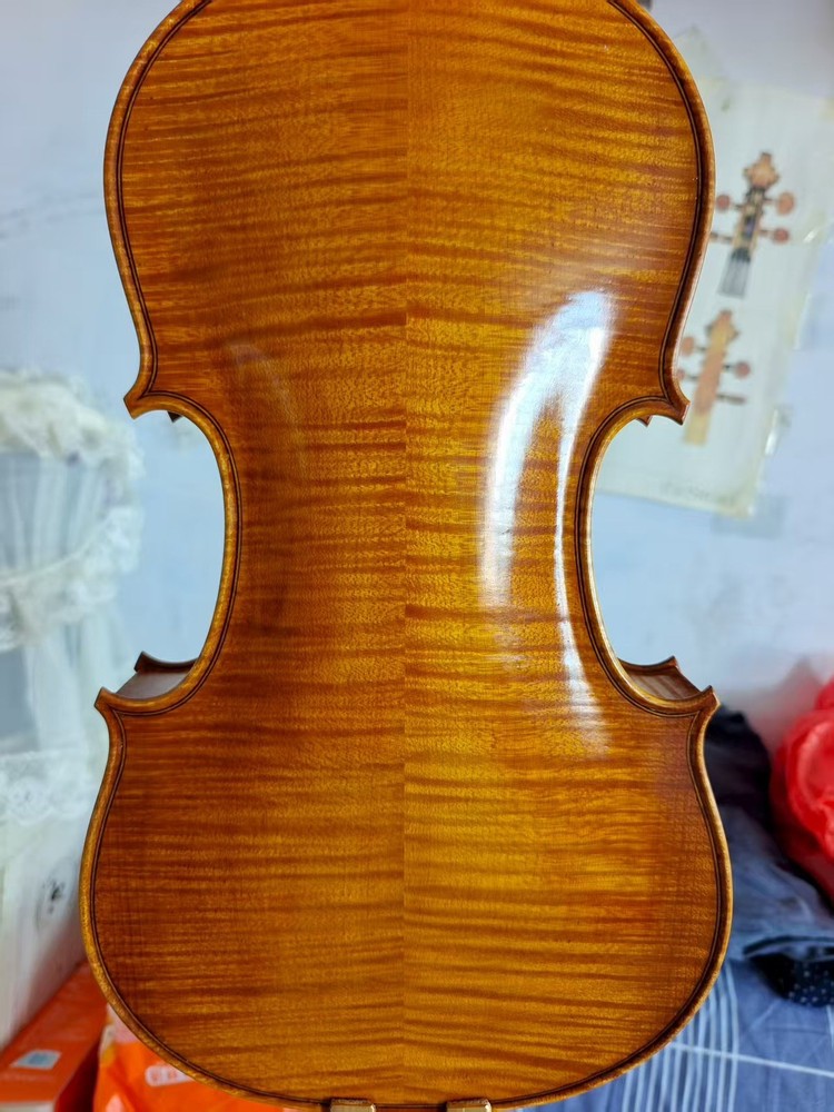 4/4 Violin Solid Flamed maple back spruce top hand Made nice sound