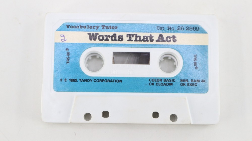 Words That Act & About Things Computer Program Cassette Radio Shack TRS-80 Tandy