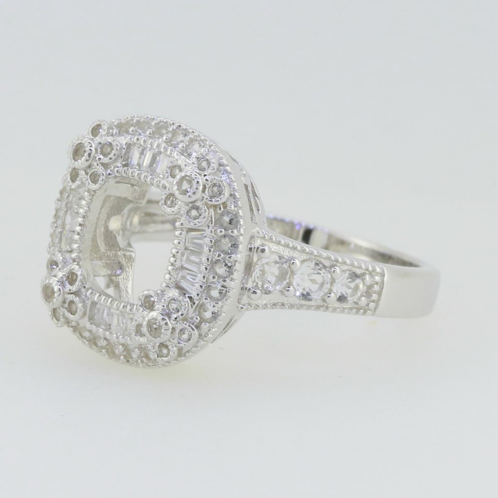 Sterling Silver Semi Mount Ring Setting Cushion CU 7X7mm
