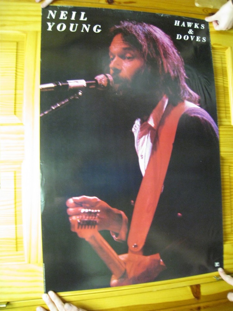 Neil Young Poster Hawks And & Doves Face Shot