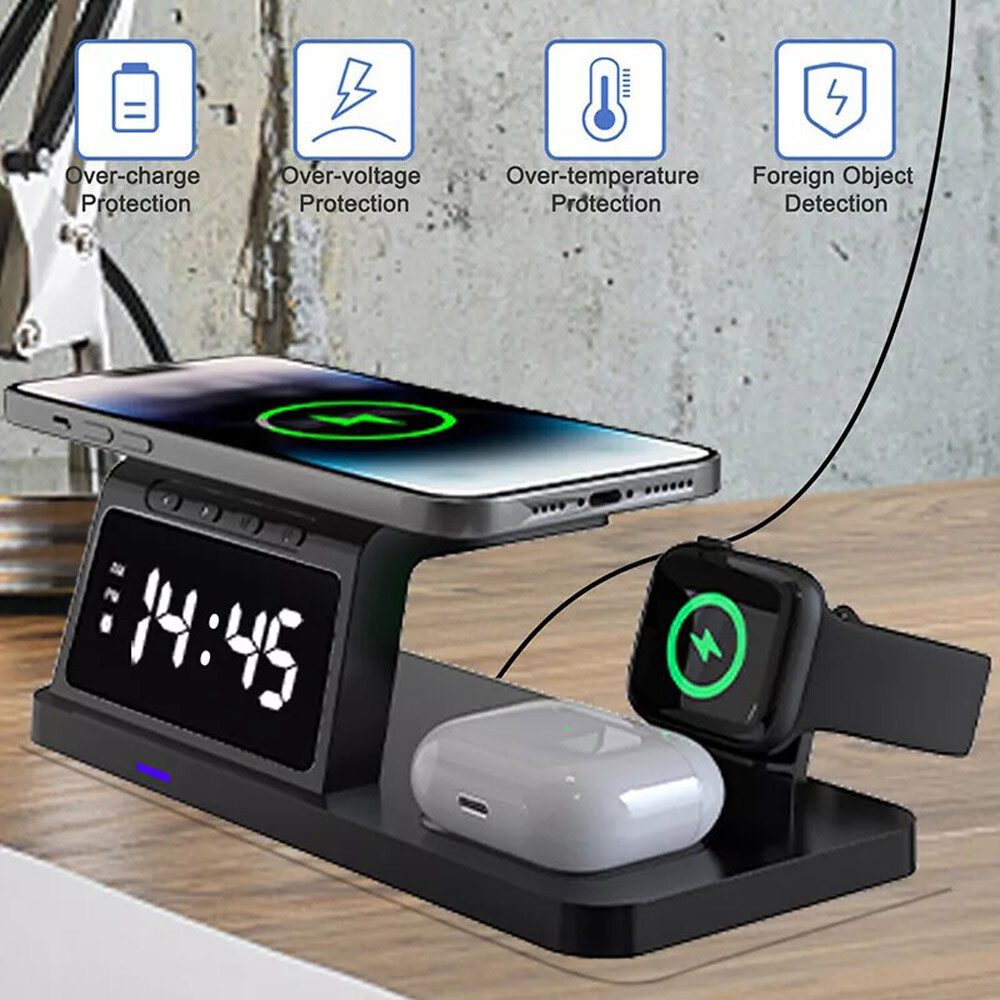 4in1 Fast Wireless Charger Station Dock For Apple Watch iPhone 16 15 14 Pro Max