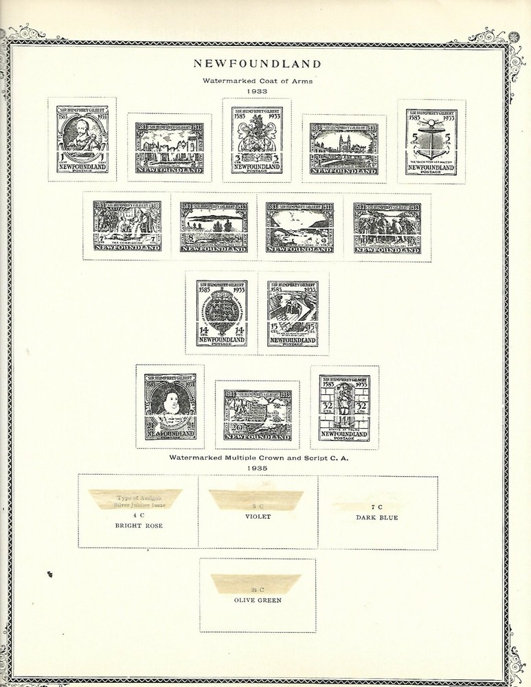 CANADA NEWFOUND LAND 1857 - 1933 SCOTT PAGES 2 POST SYSTEM