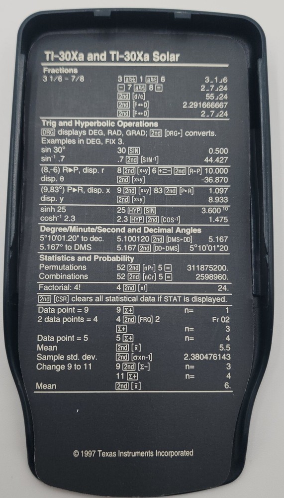 Texas Instruments TI-30Xa Scientific Calculator