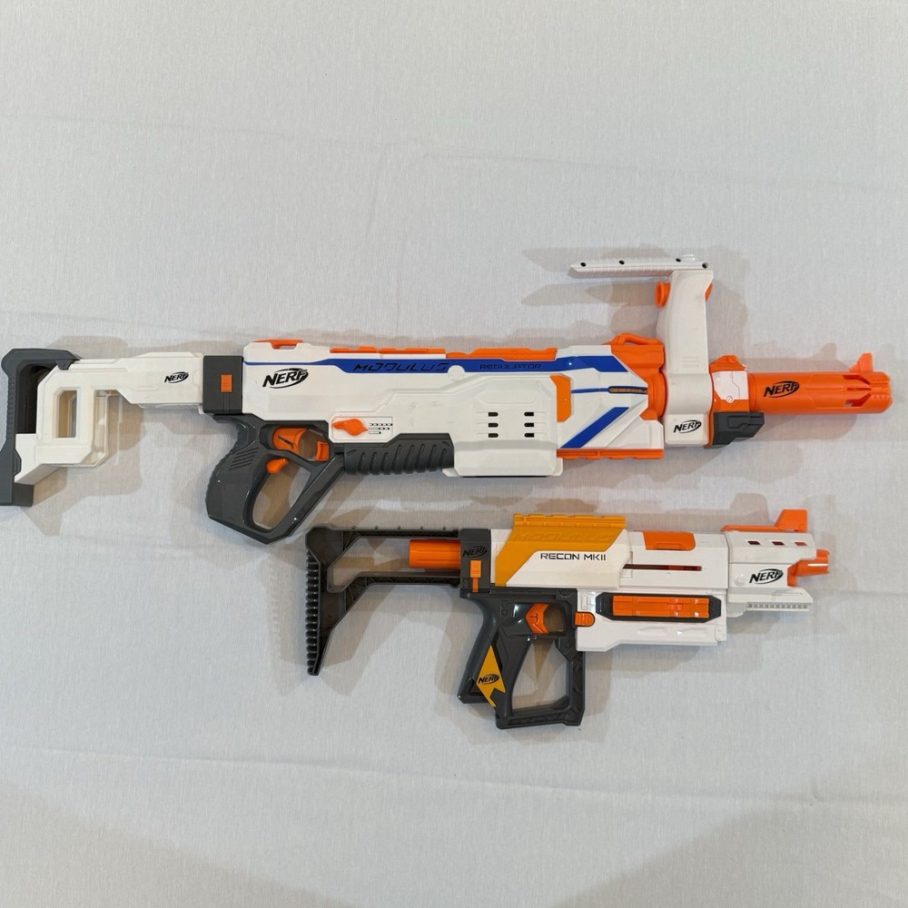Nerf N-Strike Motorized Modulus Regulator & MK II w/ Attachments Tested/working