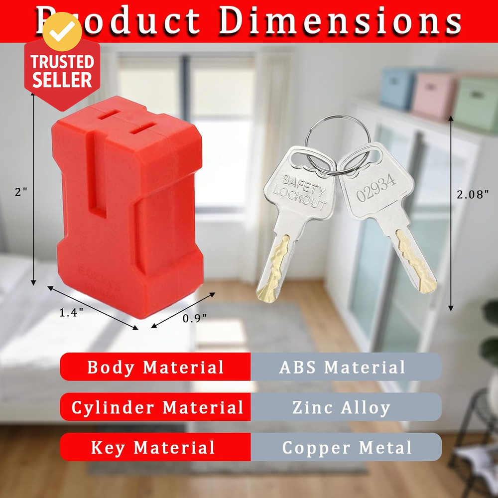 Plug Lock Electrical Cord Plug Lockout Device for Electrical Cord, 2 Pack Plug L