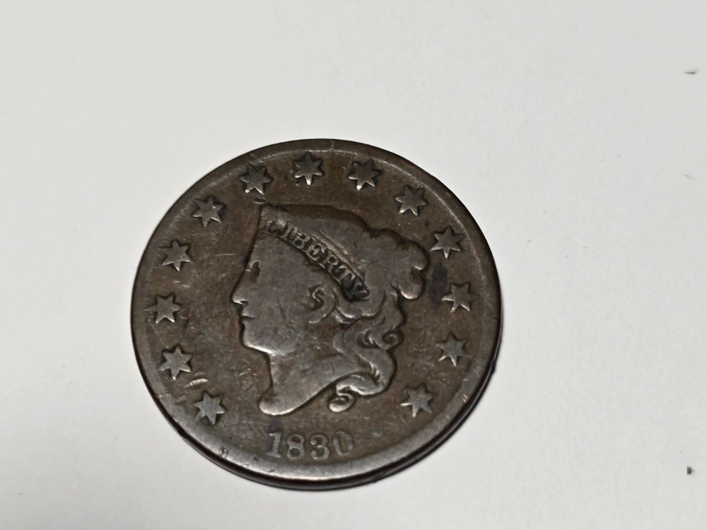 1830 large cent LARGE letters
