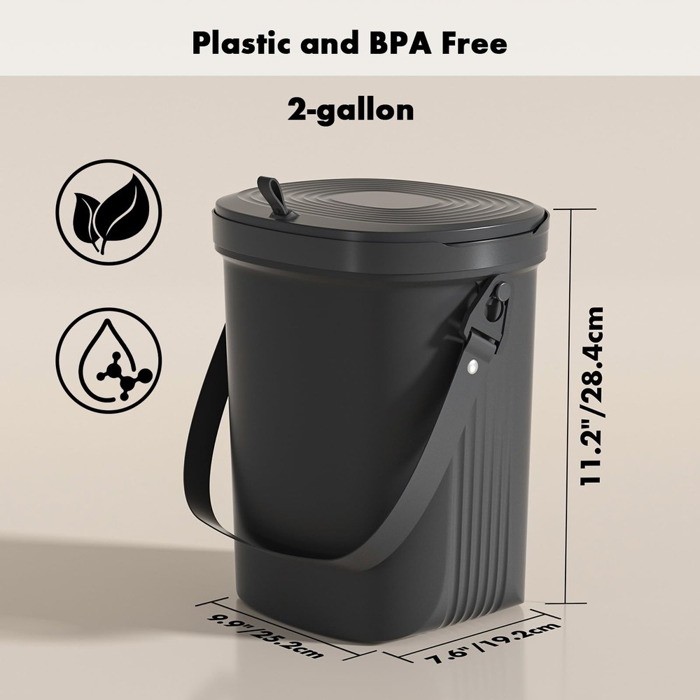 Mountable Silicone Collapsible Kitchen Compost Bin Under Sink, Hanging Trash ...