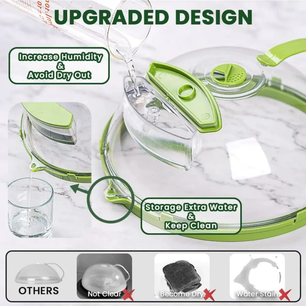 Clear Microwave Splatter Cover with Handle & Steamer 10” Plate Kitchen Tool
