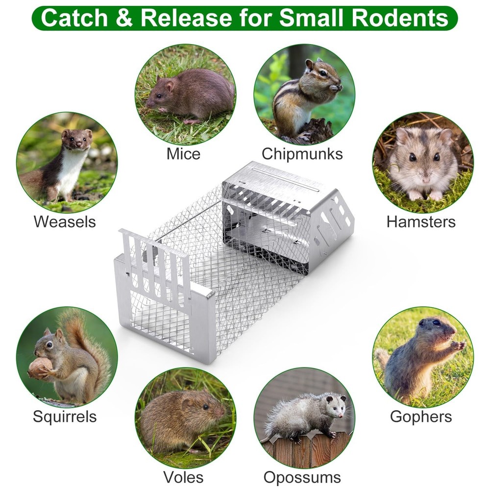 Humane Rat Trap, Automatic Continuous Live Animal Cage Trap That Work for Ind...
