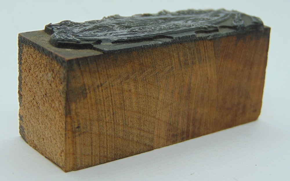 Printing Letterpress Printers Block Fish Dinner On a Plate