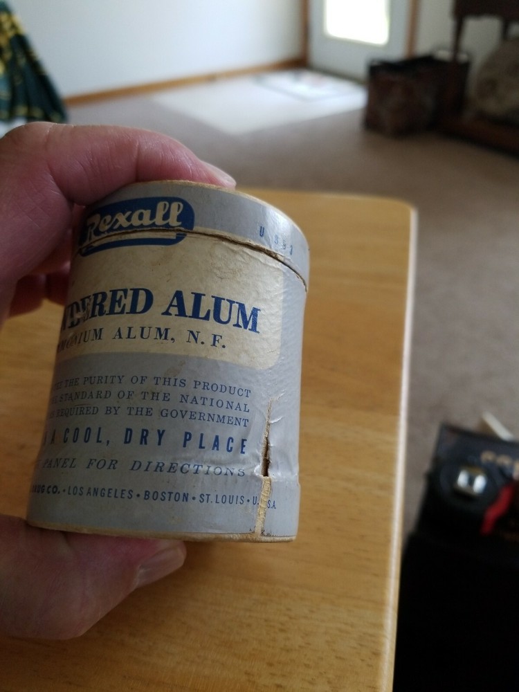 Vintage Powdered Alum Rexall 4 Oz Container