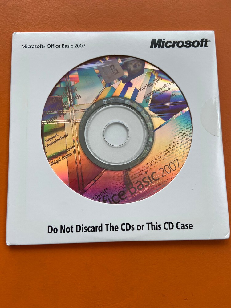 Microsoft Office Basic  WORD,EXCEL,OUTLOOK  2007 Full Version With License  NEW