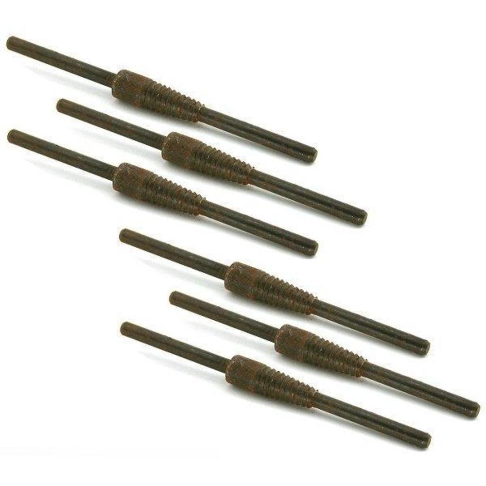 6 Threaded Mandrels for Sandpaper Rolls 3/32" Shank