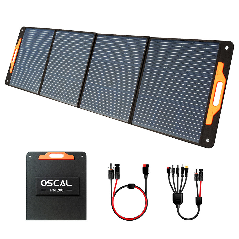 Blackview Oscal PM200 200W Foldable Solar Panel, Adjustable Kickstand, ≥22% SCE
