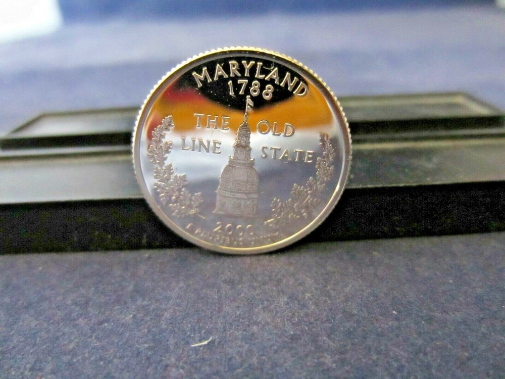 2000-S SILVER Quarter MARYLAND Deep Cameo Mirror Proof Upper Grading Range