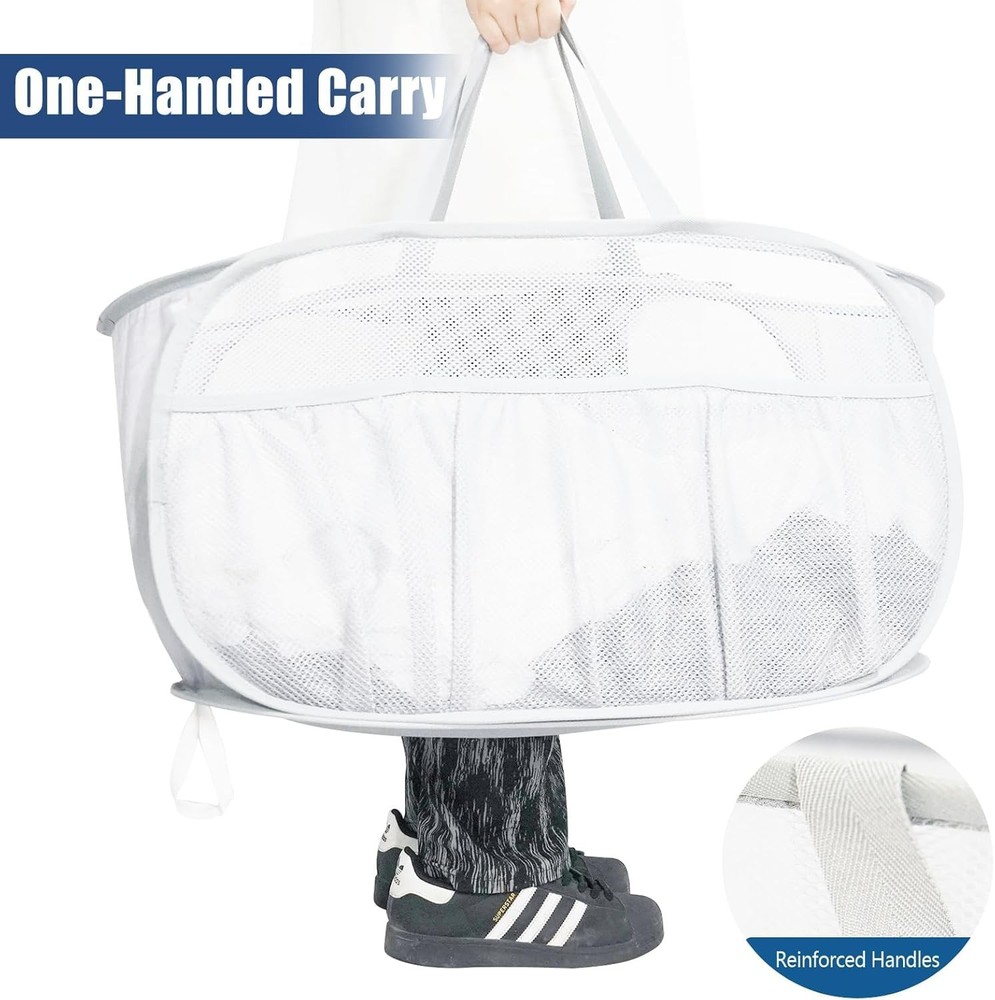 Collapsible Laundry Baskets 4 Pack Pop Up Hamper Mesh Foldable Clothes Bin