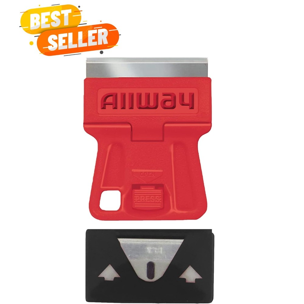 Pocket-Sized Mini Glass Scraper & 5 Extra Blades - Versatile & Reliable Tool