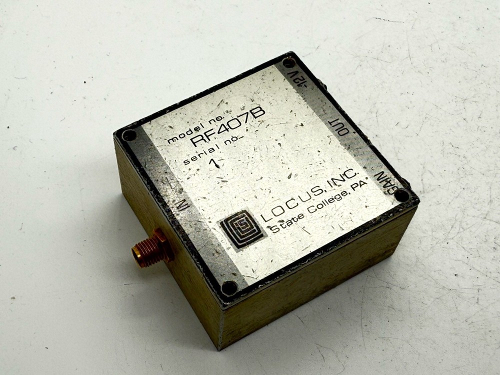 Locus RF407B Wideband RF Amplifier | -12V | Adjustable Gain