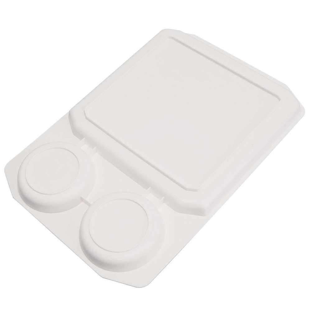 Microwave Bacon Cooker Rack With Two Round-Shaped Egg Poachers Plastic White
