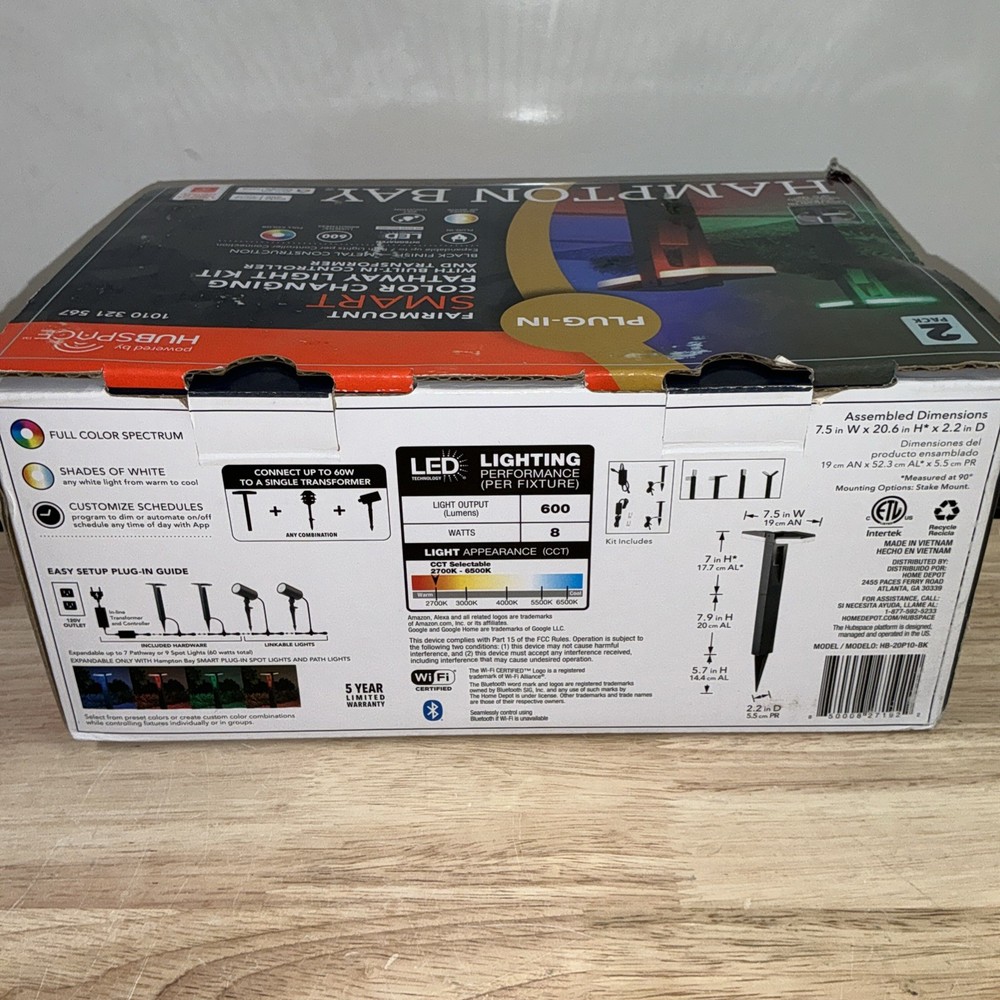 Hampton Bay Smart Color Changing Pathway Light Kit Controller Transformer